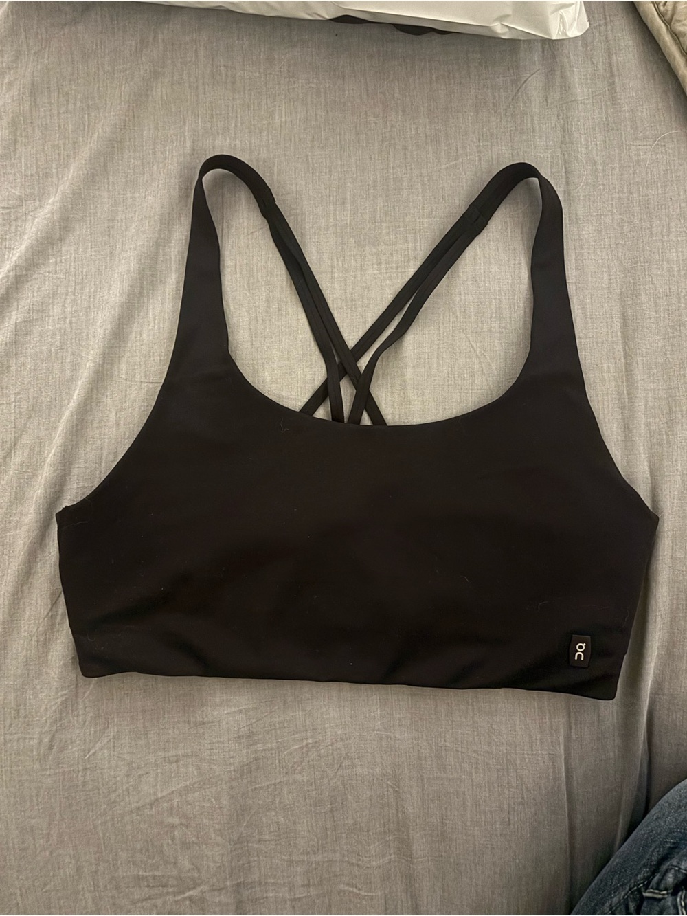 On Running Black Strappy Crossback Sports Bra